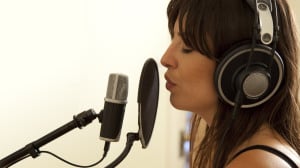 zingen en opnemen in de studio